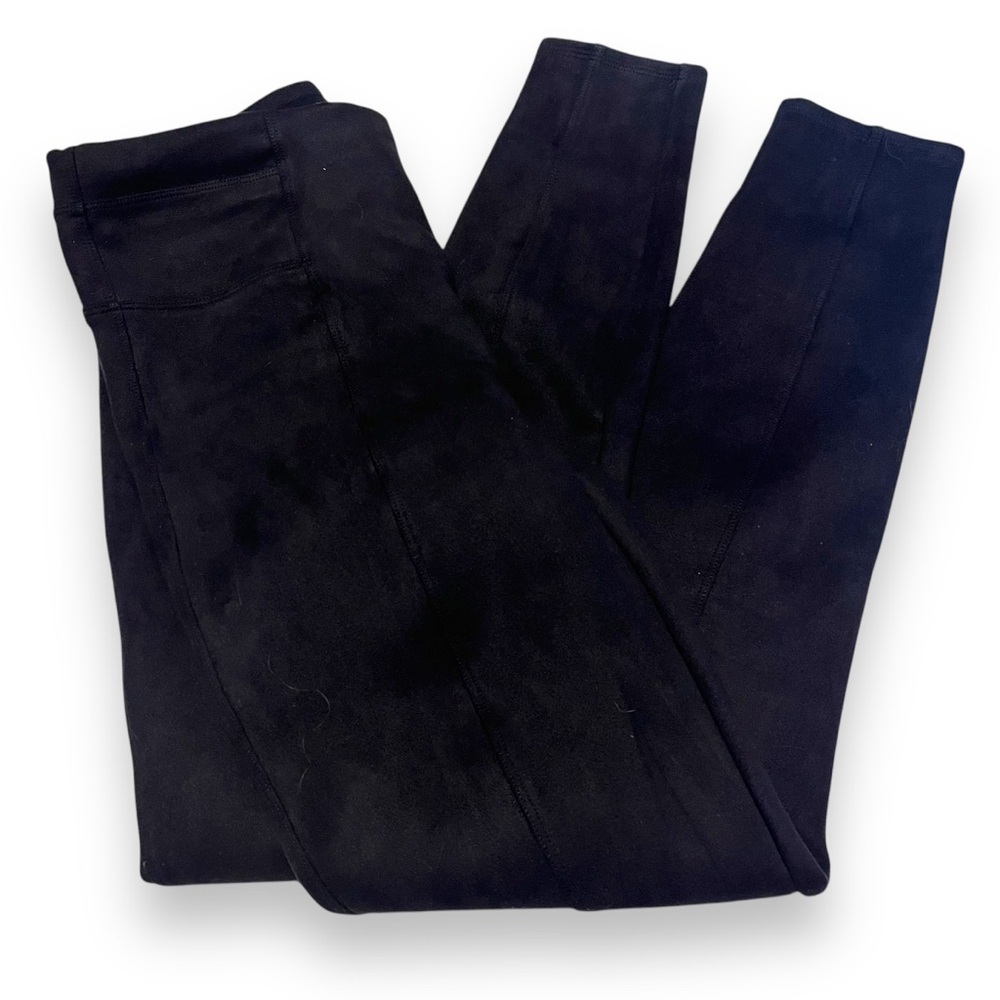 SPANX Faux Suede High Waisted LEGGINGS-Navy Blue-#20322R-Size Medium